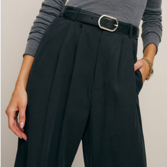 Reformation Mason Wide Leg Pants, Black, Size 4 - Picture 3 of 7